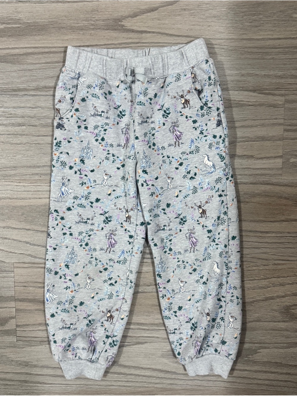 Janie & Jack Disney Frozen Jogger Sweatpants Girls Size 5 Elsa Olaf